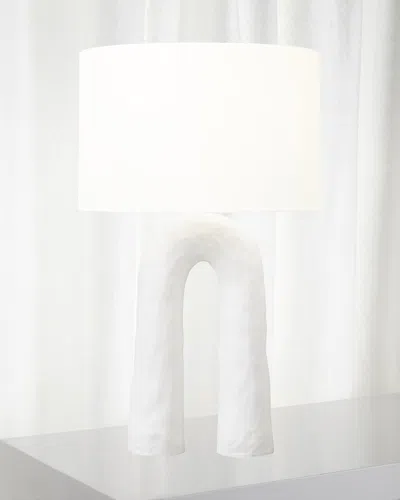 Visual Comfort Studio Aura Medium Table Lamp By Hable In Matte White Ceramic