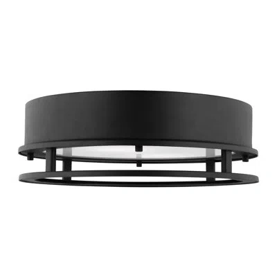 Visual Comfort Studio Led Outdoor Flush Mount In Black