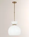 Visual Comfort Studio Londyn Round Pendant By Kate Spade New York In Burnished Brass W/milk White Glass