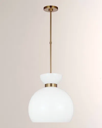 Visual Comfort Studio Londyn Round Pendant By Kate Spade New York In Burnished Brass W/milk White Glass