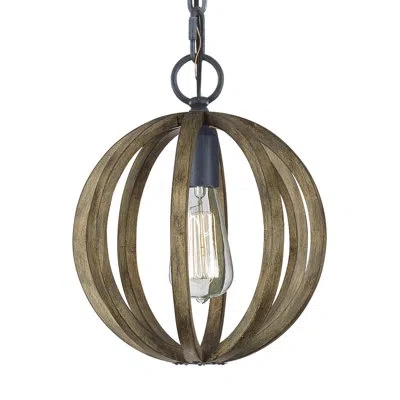 Visual Comfort Studio Maxwell 1 Light Mini Globe Pendant In Antique Forged