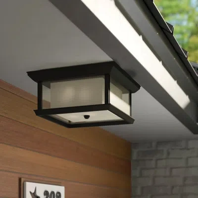 Visual Comfort Studio Mchenry Black Integrated Led Outdoor Flush Mount