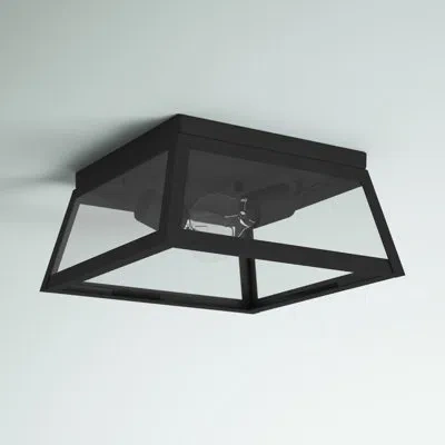 Visual Comfort Studio Outdoor Flush Mount In Black