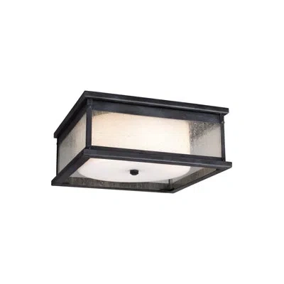 Visual Comfort Studio Pediment 2 Light Flush Mount In Dark Weathered Zinc