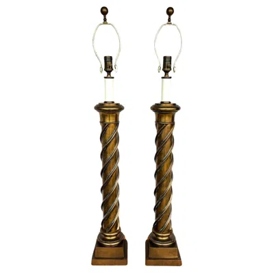 Pre-owned Visual Comfort Table Lamps Solid Brass In Brown