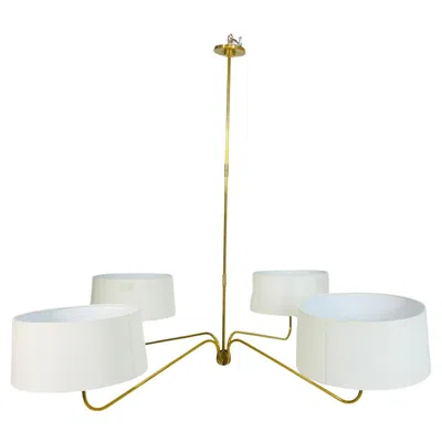 Pre-owned Visual Comfort Thomas O'brien “canto Grande” 4-arm Chandelier For , Contemporary In Transparent