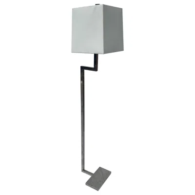 Pre-owned Visual Comfort Wonderful  Alander Modern Polished Nickel Floor Lamp White Shade