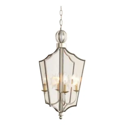 Pre-owned Visual Comfort Wonderful  Nolan Silver Etched Glass Starburst Lantern Chandelier In Sand