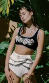 Visual Mood Elizabeth Embroidered Scoop Neck Bikini Set
