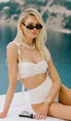 Visual Mood Juliette Embroidered High-waist Bikini Set