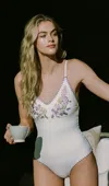 Visual Mood Luna Embroidered V-neck One Piece Swimsuit