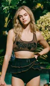 Visual Mood Nina Embroidered Scoop Neck Bikini Set