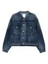 Visvim 101x Paint-splatter Denim Jacket In Blue