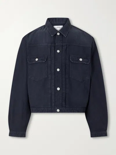 Visvim 101xx Embroidered Garment-dyed Corduroy Jacket In Blue