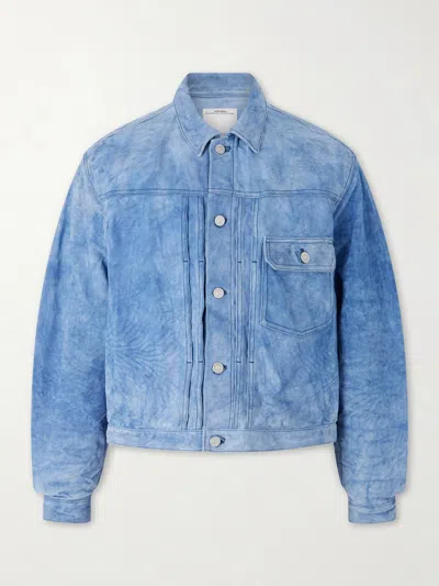 Visvim 102x Cropped Leather Jacket In Blue