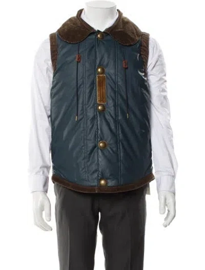 Pre-owned Visvim 2013 Corduroy Trim Vest In Blue