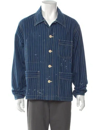 Pre-owned Visvim 2025 Travail Coverall Dmgd Denim Jacket In Blue