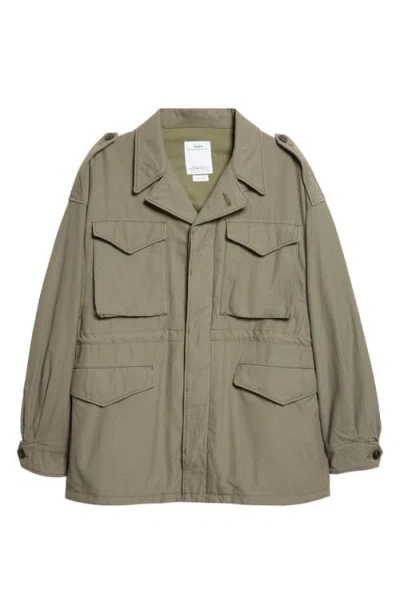 Visvim Achse Cotton & Nylon Field Jacket In Green