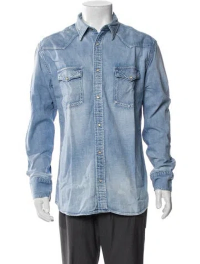 Pre-owned Visvim Albacore Long Sleeve Denim Shirt In Blue