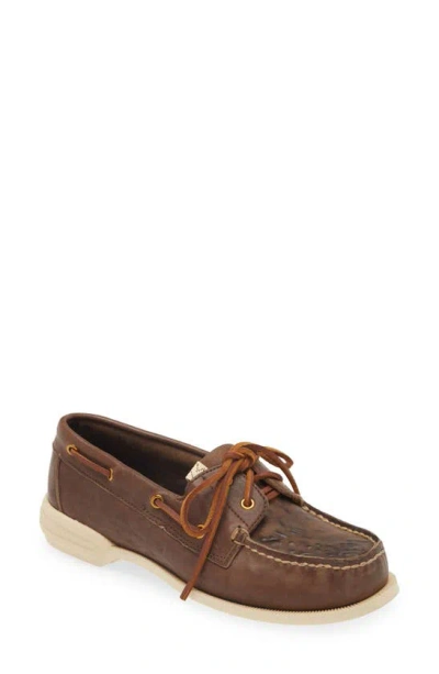 Visvim Americana Folk Deck Shoe In Dk Brown