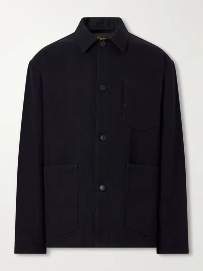 Visvim Baker Textured Wool And Linen-blend Jacket In Black