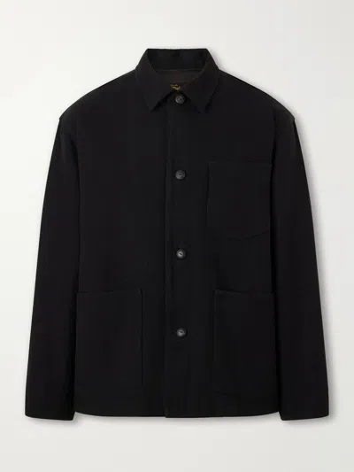 Visvim Baker Textured Wool And Linen-blend Jacket In Black