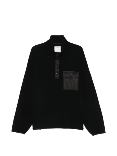 Visvim Barlow Quarter-zip Sweater In Black