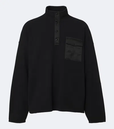 Visvim Barlow Wool Fleece Sweater In Black