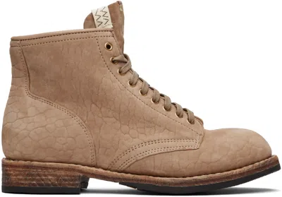 Visvim Beige Brigadier Mid-folk Boots In Sand