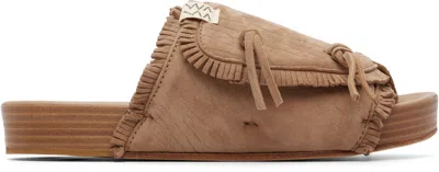 Visvim Beige Christo Shaman-folk Sandals In Brown