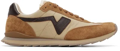 Visvim Fkt Runner Leather And Suede-trimmed Canvas Sneakers In Brown