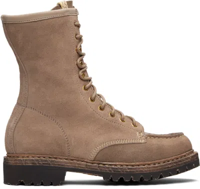 Visvim Beige Scout Moc Folk Boots In Sand