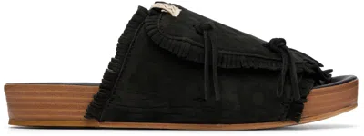 Visvim Christo Shaman Folk Fringed Suede Summer Shoes In Animal Print
