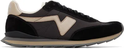 Visvim Fkt Runner Leather And Suede-trimmed Canvas Sneakers In Black