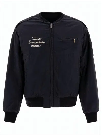 Visvim Black Jacket With Stand Collar