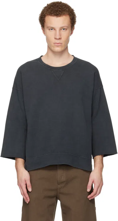 Visvim Black Jumbo Sb 3/4 Dmgd Sweatshirt In Gray