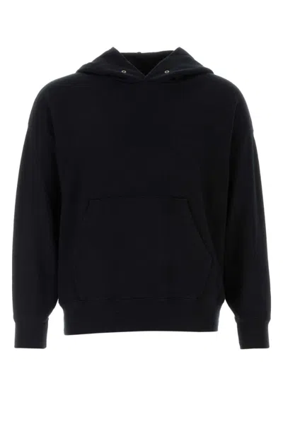 VISVIM BLACK LONG SLEEVES SOLID HOODIE