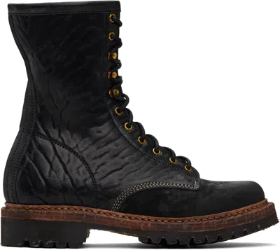 Visvim Black Scout Plain Toe Hi-folk Boots