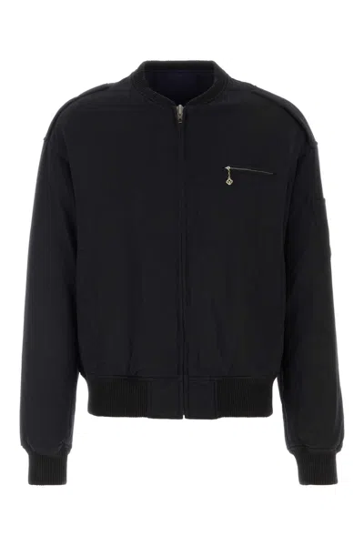 VISVIM BLACK WOOL BLEND GUNNER DOWN JACKET