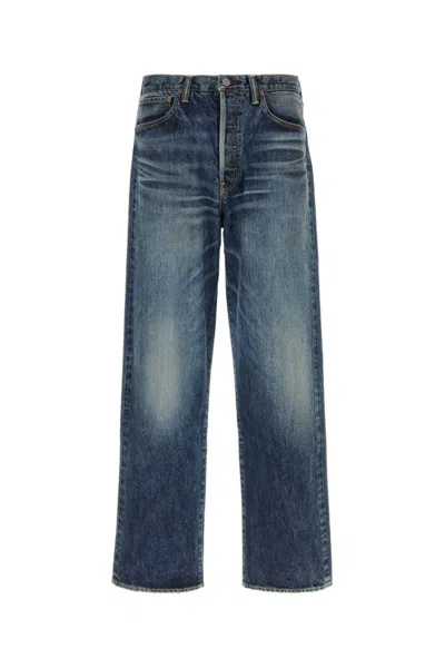 Visvim Blue Denim Straight Jeans In Dark Blue