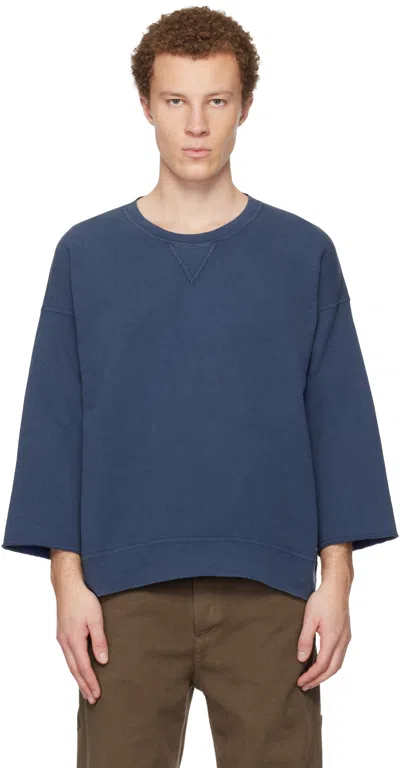 Visvim Blue Jumbo Sb 3/4 Dmgd Sweatshirt In Brown