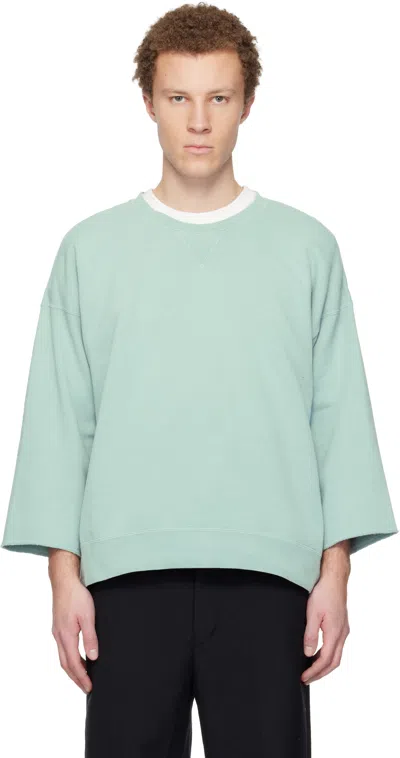 Visvim Blue Jumbo Sb 3/4 Dmgd Sweatshirt