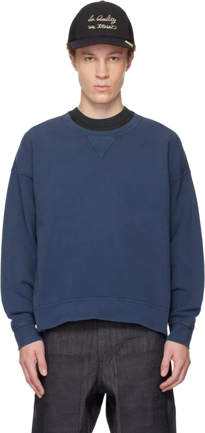 Visvim Blue Jumbo Sb L/s Dmgd Sweatshirt