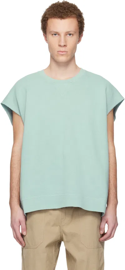 Visvim Blue Mondo S/l Dmgd Sweatshirt