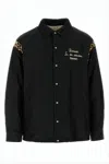 Visvim Bold Black Casual Jacket With Leopard Print Accents In Black