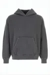 Visvim Boxy Cropped Hoodie With Kangaroo Pocket And Ribbed Details In Gray