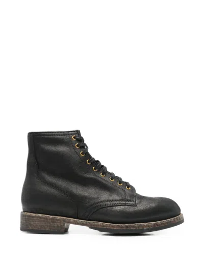 Visvim Brigadier Hi-folk Lace-up Boots In Black