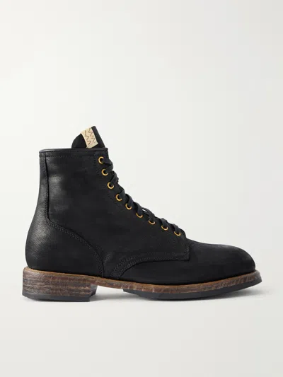 Visvim Brigadier Hi-folk Leather Lace-up Boots In Black