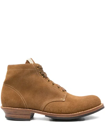 Visvim Brigadier Lace-up Suede Boots In Brown