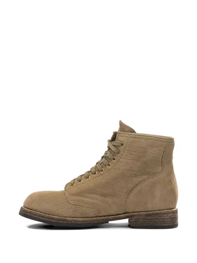 Visvim Brigadier Mid Folk Lambskin Lace-up Boots In Brown
